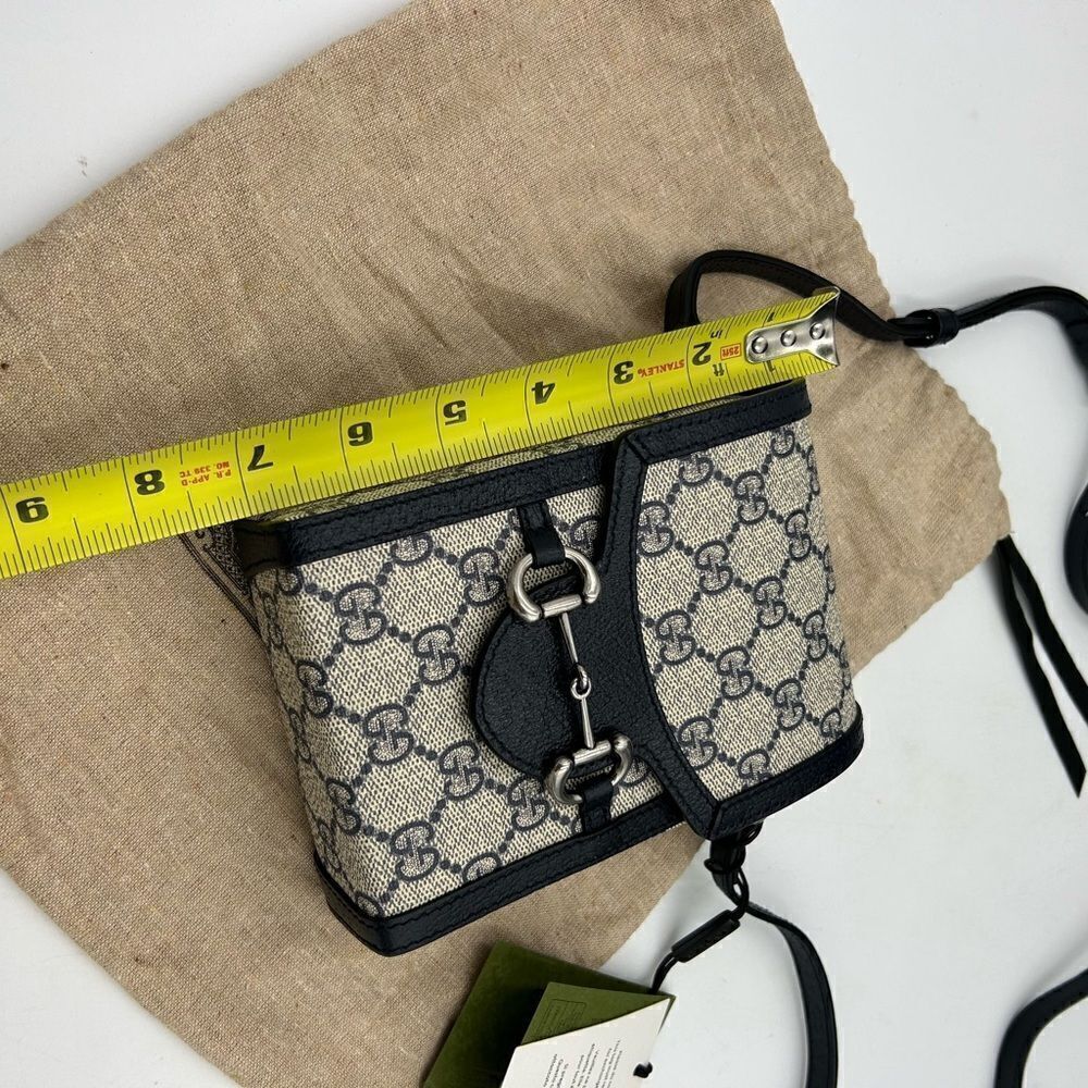Women’s Gucci GG Supreme monogram horse bit 1955 shoulder bag made in Italy - Picture 6 of 11
